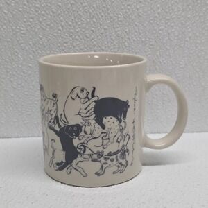 Vintage '79 Taylor & Ng Naughty Orgy Gray Puppy Dogs Mug Ceramic Coffee Cup 1979